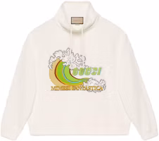Gucci SS23 White Cotton Long Sleeve Sweatshirt with Letter Embroidery 747269-XJFKP-9088 Gucci SS23 White Cotton Long Sleeve Sweatshirt with Letter Embroidery 747269-XJFKP-9088