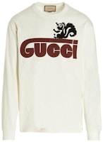 Gucci SS23 White Logo Print Long Sleeve Crew Neck T-Shirt 581903-XJET3-9095 Gucci SS23 White Logo Print Long Sleeve Crew Neck T-Shirt 581903-XJET3-9095