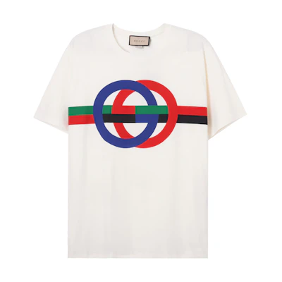 Gucci SS23 White Printed Crew Neck Short Sleeve T-Shirt for Men 548334-XJE7S-9095