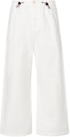 Gucci SS23 White Straight-Leg Casual Pants with Embroidered Logo for Men 732434-ZAMYR-9166 Gucci SS23 White Straight-Leg Casual Pants with Embroidered Logo for Men 732434-ZAMYR-9166