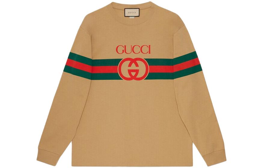 Gucci SS23 Yellow Crewneck Sweatshirt with Logo Print 581903-XJET2-2094