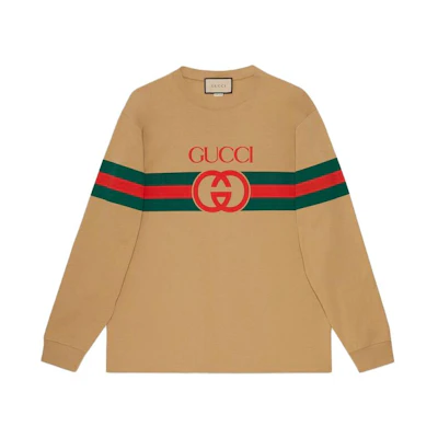 Gucci SS23 Yellow Crewneck Sweatshirt with Logo Print 581903-XJET2-2094