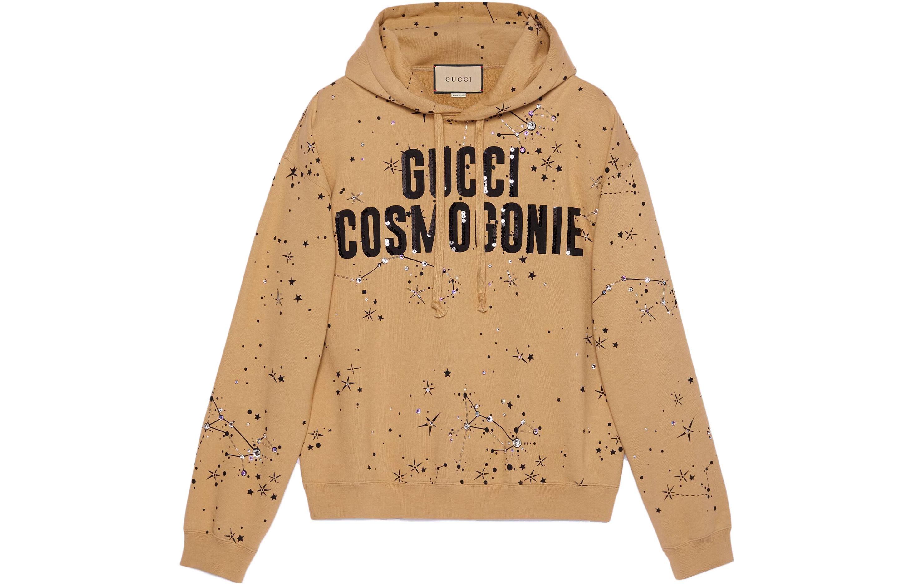 Gucci SS23 Yellow Rhinestone Logo Print Hoodie 700120-XJFBJ-2184