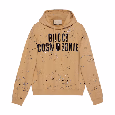 Gucci SS23 Yellow Rhinestone Logo Print Hoodie 700120-XJFBJ-2184