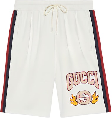 GUCCI SS24 Beige Shorts Lurus dengan Desain Patch Logo. 770910-XJGBW-9782 Buy GUCCI SS24 Beige Shorts Lurus dengan Desain Patch Logo. 770910-XJGBW-9782