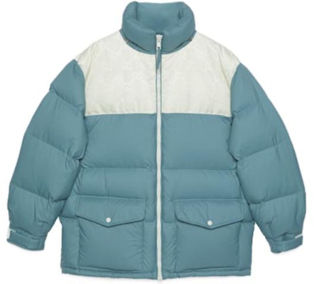 GUCCI SS24 藍色標誌拼接連帽羽絨外套。 762558-Z8BNG-1121 Lookbook GUCCI SS24 藍色標誌拼接連帽羽絨外套。 762558-Z8BNG-1121