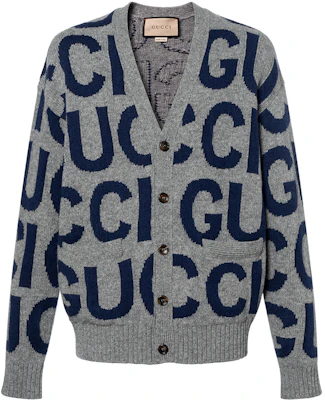 GUCCI SS24 灰色針織字母圖案長袖毛衣 771707-XKDLV-1140 Buy GUCCI SS24 灰色針織字母圖案長袖毛衣 771707-XKDLV-1140