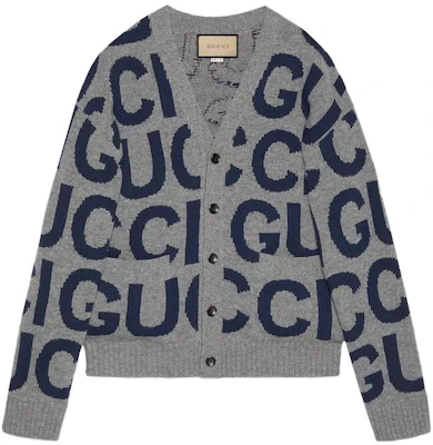 GUCCI SS24 灰色針織字母圖案長袖毛衣 771707-XKDLV-1140 Order GUCCI SS24 灰色針織字母圖案長袖毛衣 771707-XKDLV-1140