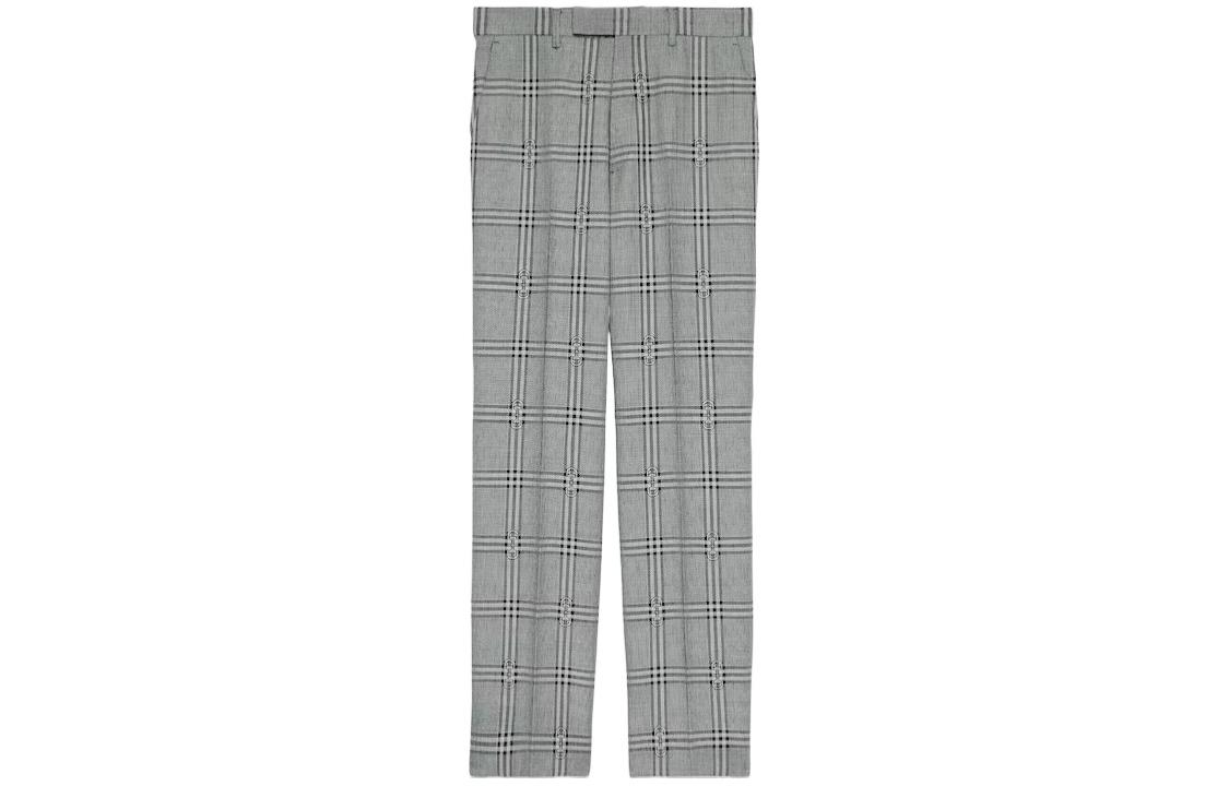 GUCCI SS24  Grey Mid-Rise Straight-Leg Checkered Horsebit Trousers 680704-ZAOPD-1016 圖 2