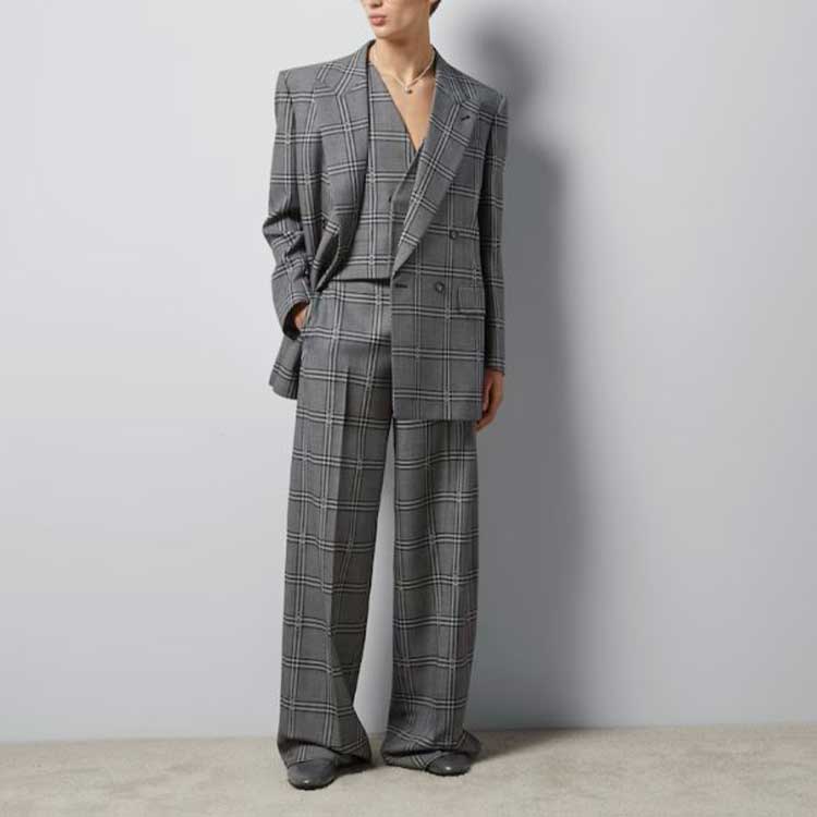 GUCCI SS24  Grey Mid-Rise Straight-Leg Checkered Horsebit Trousers 680704-ZAOPD-1016 圖 3