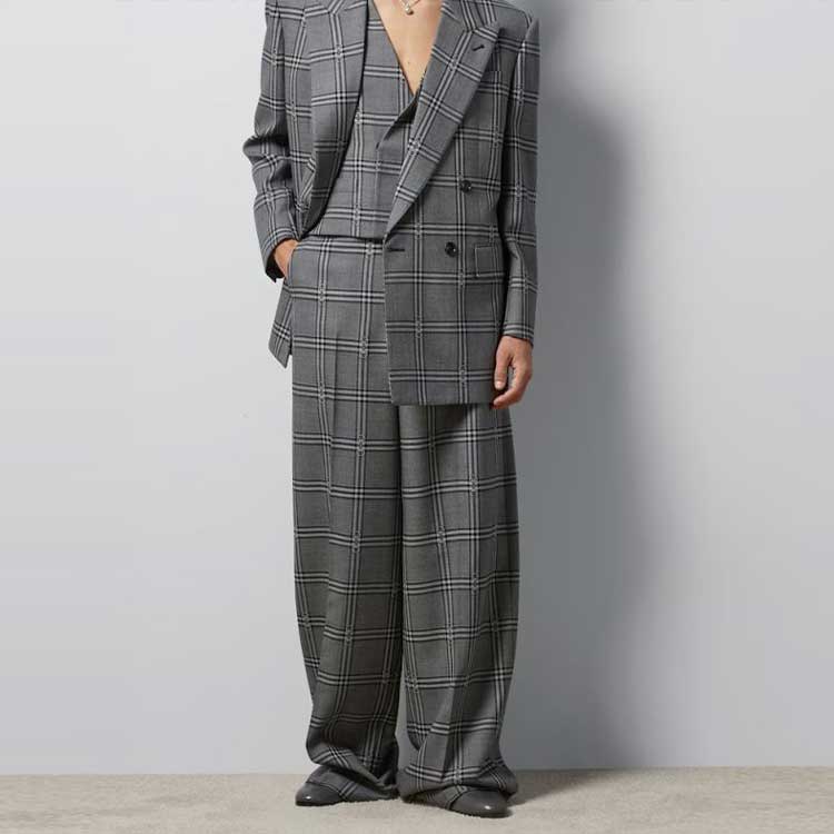 GUCCI SS24  Grey Mid-Rise Straight-Leg Checkered Horsebit Trousers 680704-ZAOPD-1016 圖 4