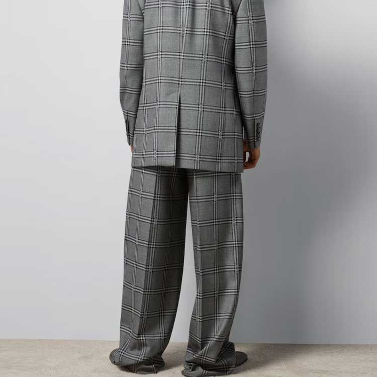 GUCCI SS24  Grey Mid-Rise Straight-Leg Checkered Horsebit Trousers 680704-ZAOPD-1016 圖 5