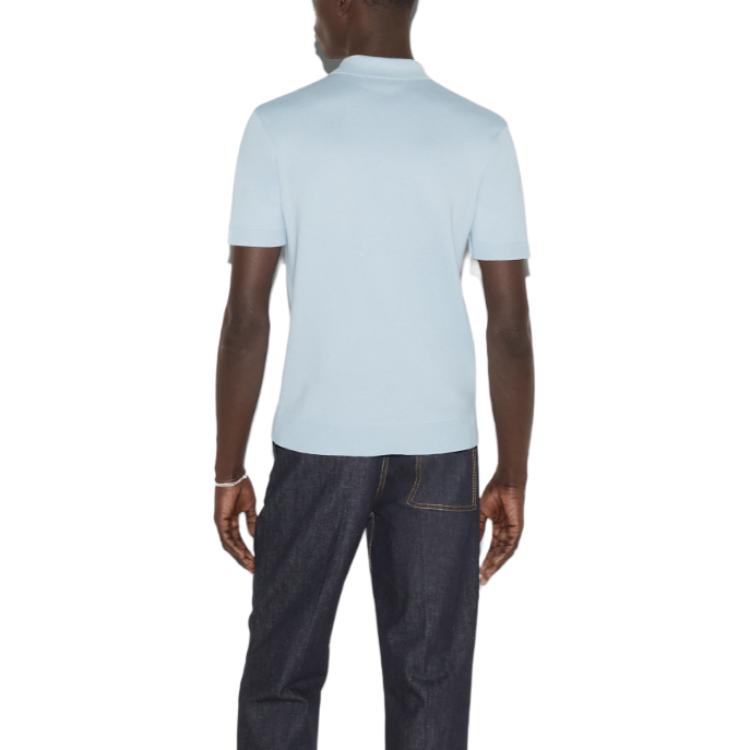 GUCCI SS24  Light Blue Solid Color Button-Up Short Sleeve Polo Shirt. 784644-XKD2A-4421 圖 4