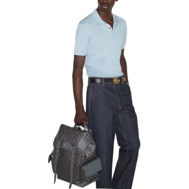 GUCCI SS24  Light Blue Solid Color Button-Up Short Sleeve Polo Shirt. 784644-XKD2A-4421 圖 6