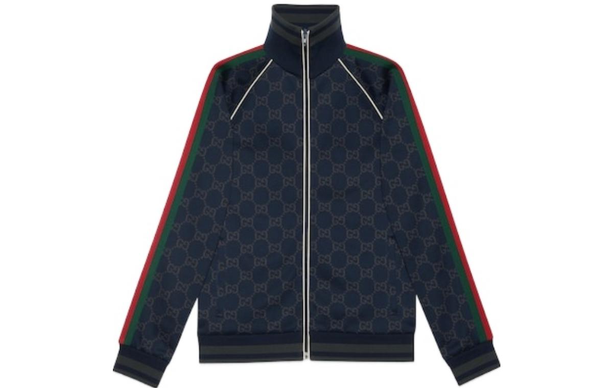 GUCCI SS24  Navy Logo Print Long-Sleeve Jacket with Side Stripes. 695955-XJF41-4544 圖 2