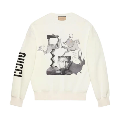Gucci SS24 Animal Print Logo Crewneck Sweatshirt Off-White 782757-XJGH5-9095