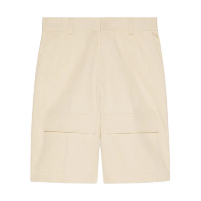 Gucci SS24 Beige Mid-Rise Straight Fit Casual Shorts 769981-ZAPRO-9506