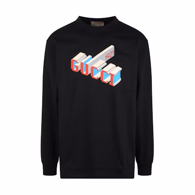 Gucci SS24 Black Crew Neck T-Shirt with Letter Print 774304-XJF69-1152