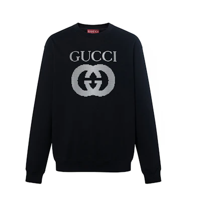Gucci SS24 Black Crewneck Sweatshirt with Letter Logo 784413-XJGQC-1043