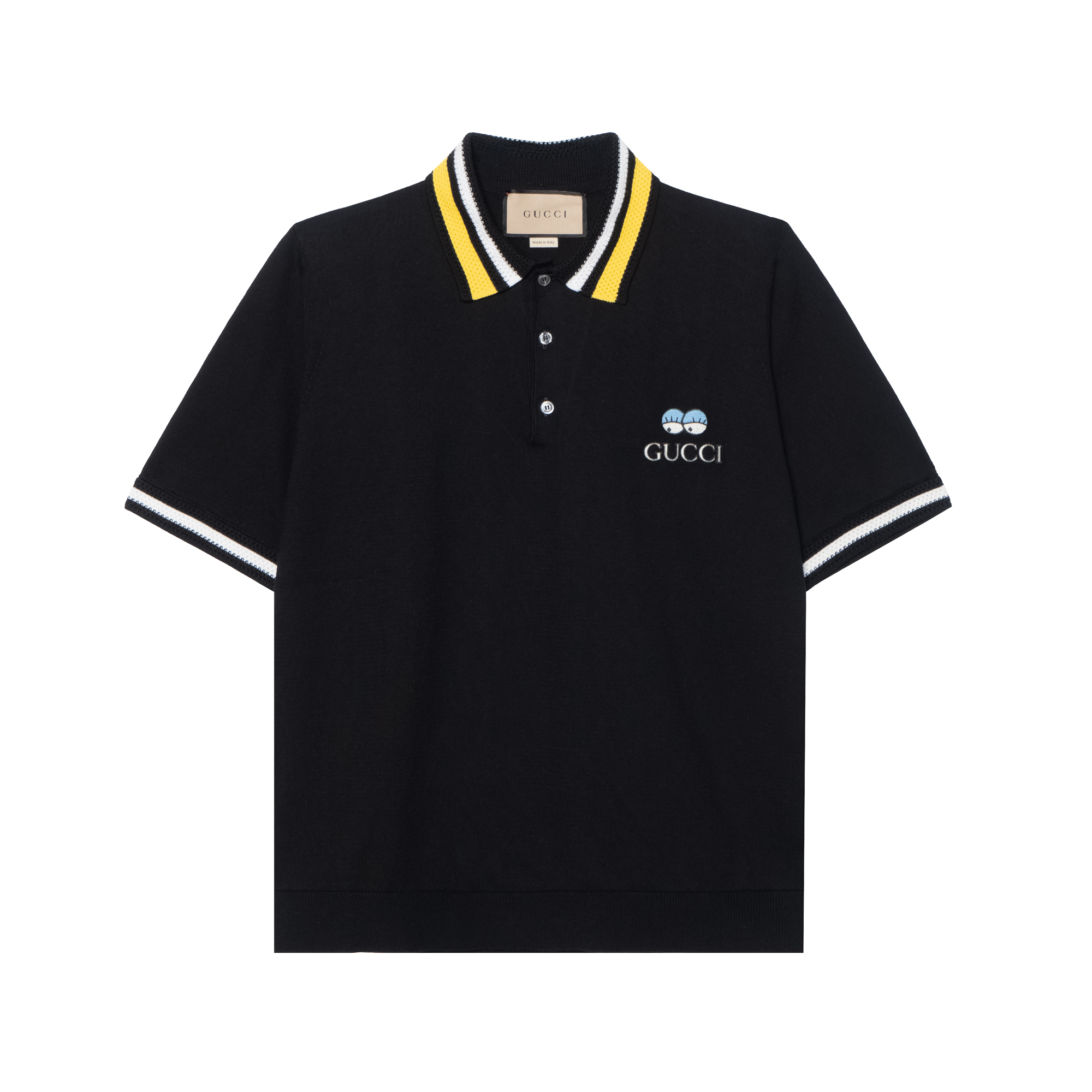 Gucci SS24 Black Embroidered Logo Polo Shirt 778522-XKDX5-1162