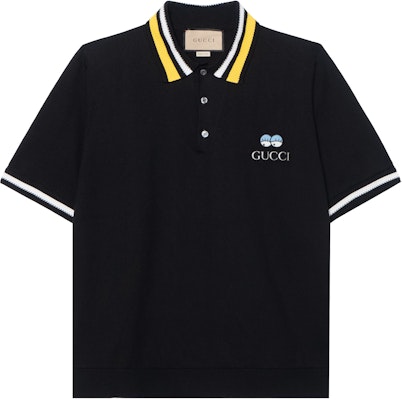 Gucci SS24 Black Embroidered Logo Polo Shirt 778522-XKDX5-1162 Buy Gucci SS24 Black Embroidered Logo Polo Shirt 778522-XKDX5-1162