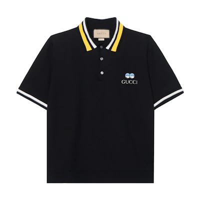 Gucci SS24 Black Embroidered Logo Polo Shirt 778522-XKDX5-1162
