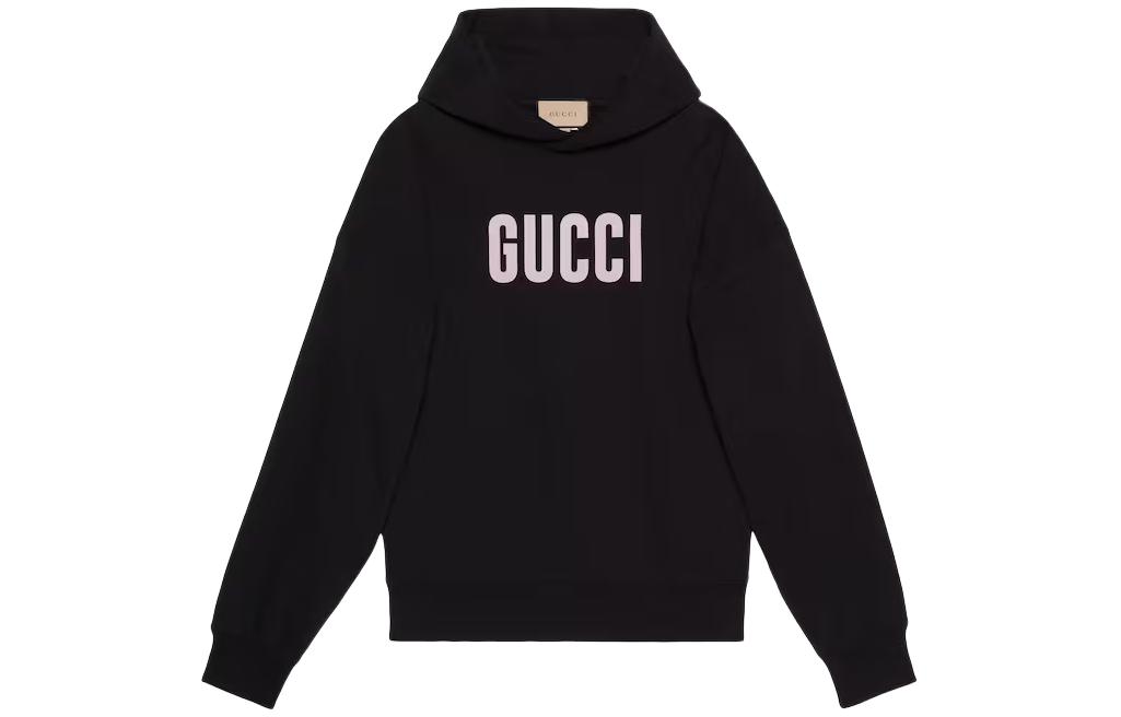 Gucci SS24 Black Logo Print Hoodie Long Sleeve Sweatshirt 780571-XJGH8-1152 圖 2