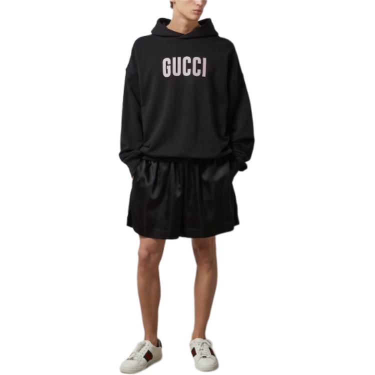 Gucci SS24 Black Logo Print Hoodie Long Sleeve Sweatshirt 780571-XJGH8-1152 圖 3