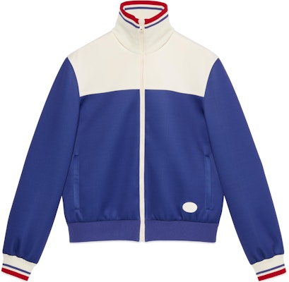 Gucci SS24 Jaket Lelaki Berjalur Biru dengan Sulaman Naga. 770897-XJGBU-4447 Buy Gucci SS24 Jaket Lelaki Berjalur Biru dengan Sulaman Naga. 770897-XJGBU-4447