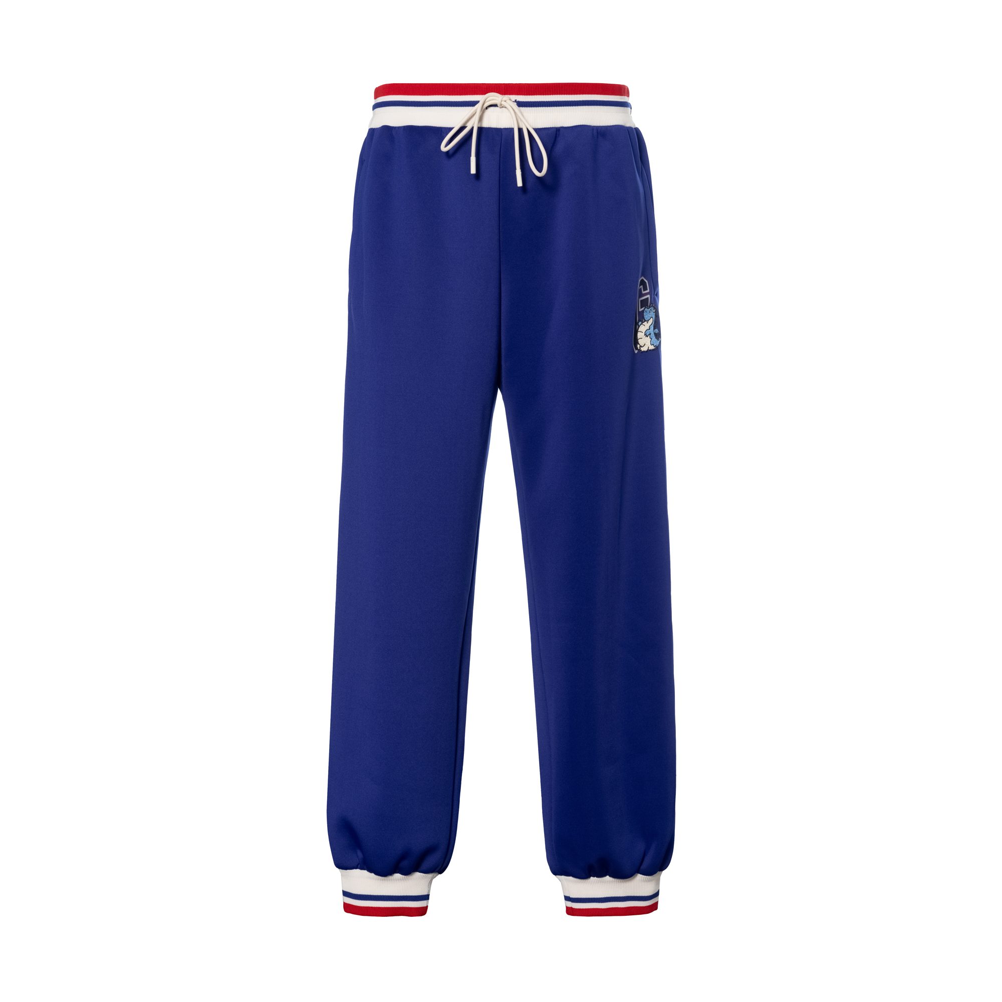 Gucci SS24 Blue Striped Dragon Embroidered Sweatpants 770900-XJGBV-4447