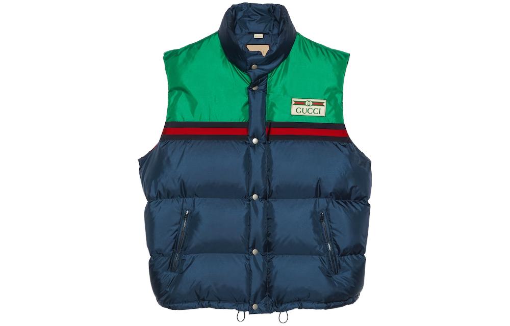 Gucci SS24 Blue Two-Tone Sleeveless Puffer Jacket 698713-Z8BN7-4697