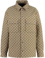 Gucci SS24 Brown Logo Print Long-sleeve Button-up Jacket for Men 762162-ZAPKE-2190 Gucci SS24 Brown Logo Print Long-sleeve Button-up Jacket for Men 762162-ZAPKE-2190