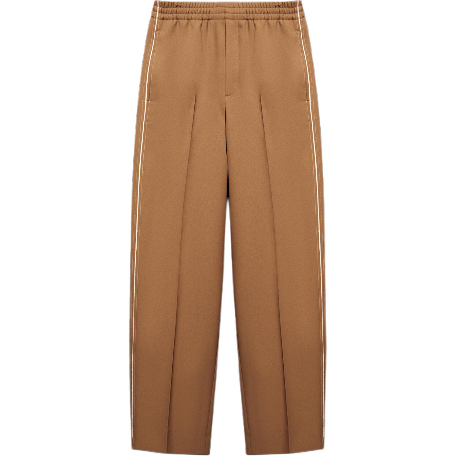 Gucci SS24 Camel Pleated Casual Pants with Back Pocket 742766-ZAPRN-2708
