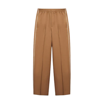 Gucci SS24 Camel Pleated Casual Pants with Back Pocket 742766-ZAPRN-2708