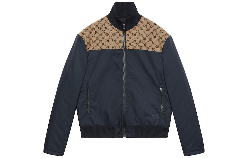 Gucci SS24 Colorblock Logo Graphic Casual Jacket Deep Blue () 770762-ZAPDX-4433