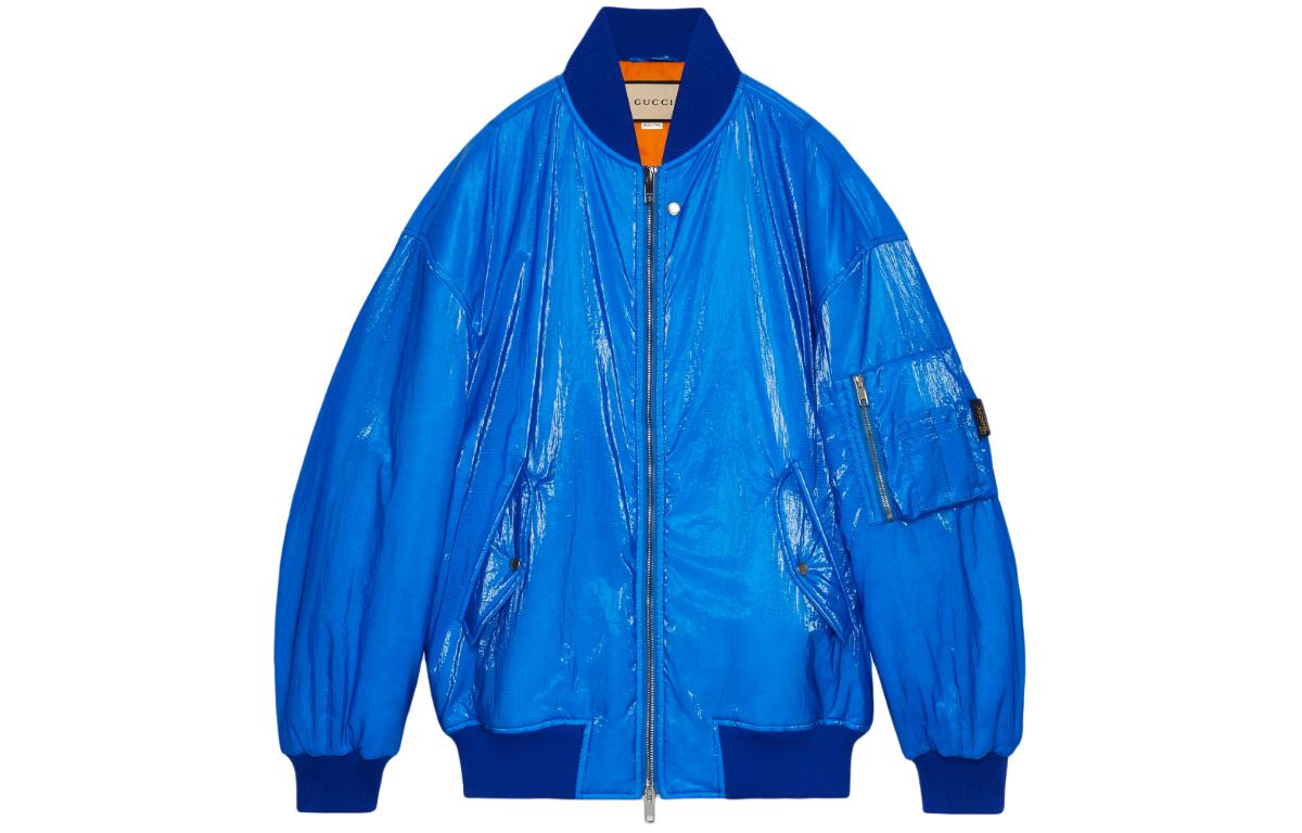 Gucci SS24 Colorblock Logo Long-Sleeve Jacket Blue - 774346-ZAOQK-4428