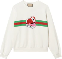 Gucci SS24 Cream Heart Logo Print Long Sleeve Sweatshirt 768530-XJGI6-9095 Gucci SS24 Cream Heart Logo Print Long Sleeve Sweatshirt 768530-XJGI6-9095