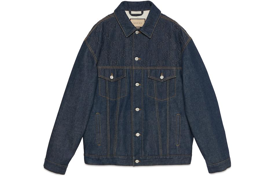 Gucci SS24 Dark Blue Logo Button-Up Denim Jacket 771450-XDCS8-4100