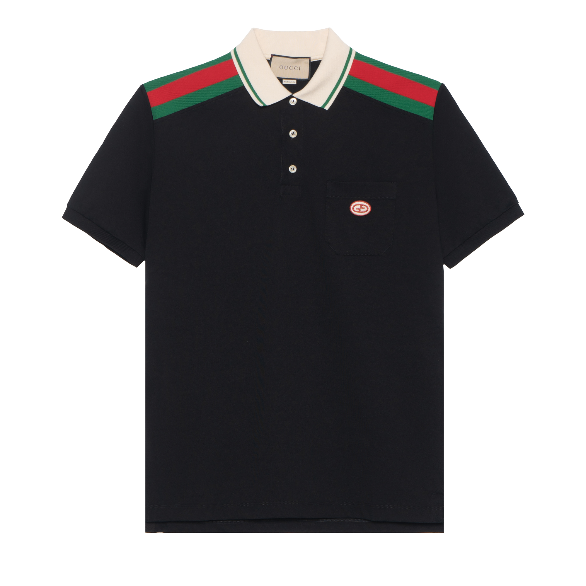 Gucci SS24 GG Embroidered Patch Short Sleeve Polo Shirt 737656-XJF4V-1043