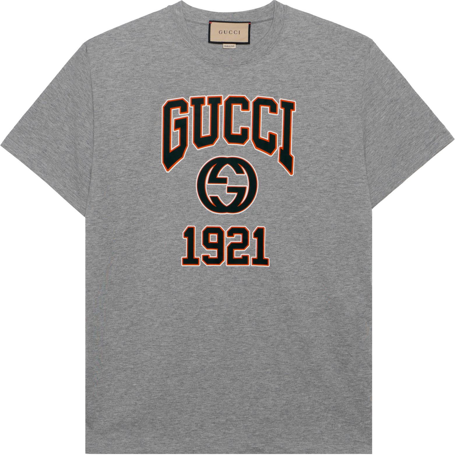 Gucci SS24 Gray Short Sleeve Tee with Logo Print 771758-XJGA5-1230