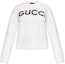 Order GUCCI SS24 Ivory Letter Embroidered Crewneck Long Sleeve Sweater Women. 770072-XKEBC-9207