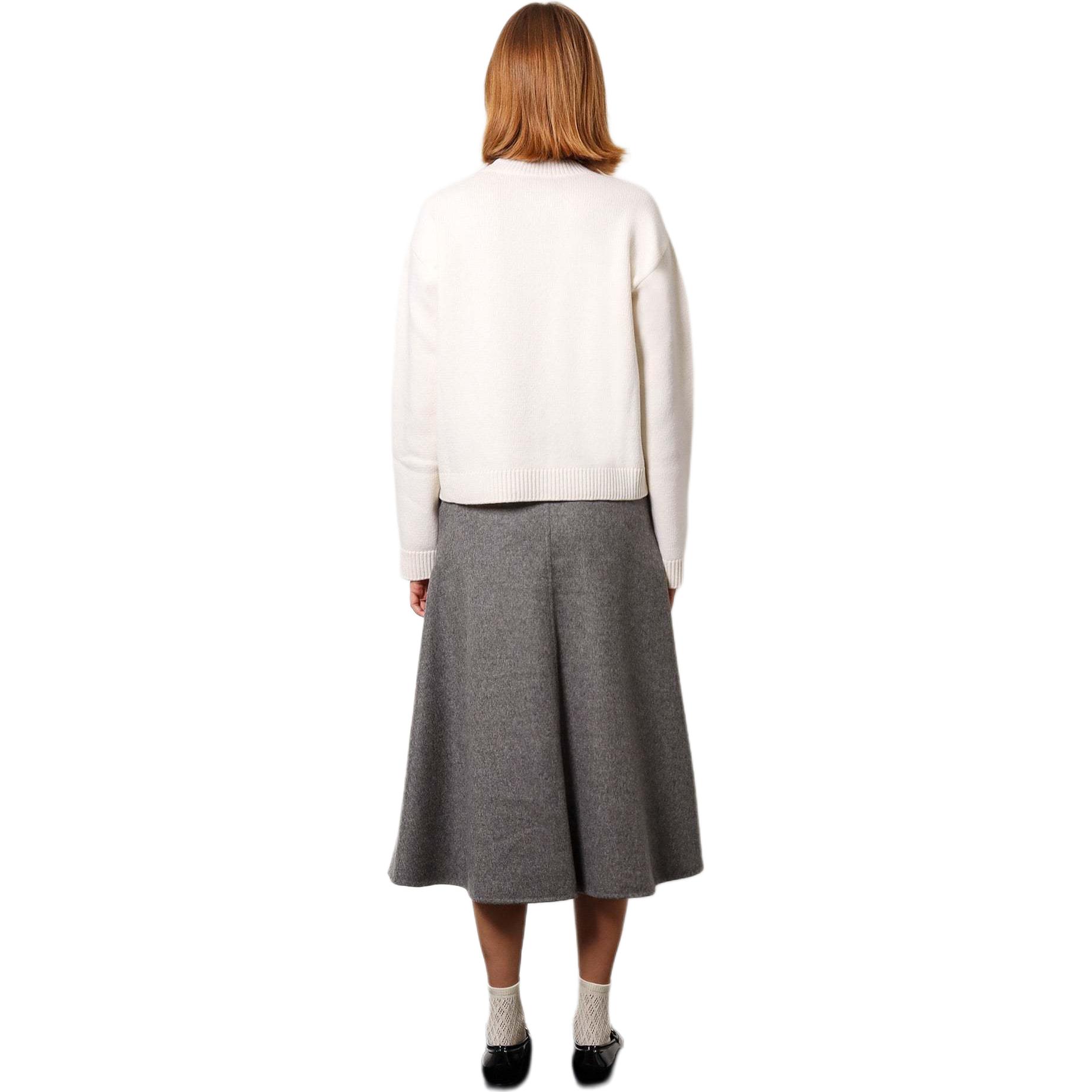 Sizing GUCCI SS24 Ivory Letter Embroidered Crewneck Long Sleeve Sweater Women. 770072-XKEBC-9207