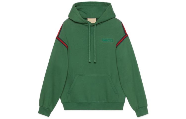 Gucci SS24 Multicolor Logo Embroidered Hoodie Green Men’s 768444-XJF3U-3754