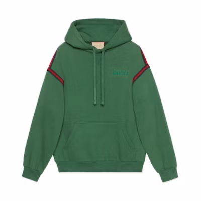 Gucci SS24 Multicolor Logo Embroidered Hoodie Green Men’s 768444-XJF3U-3754