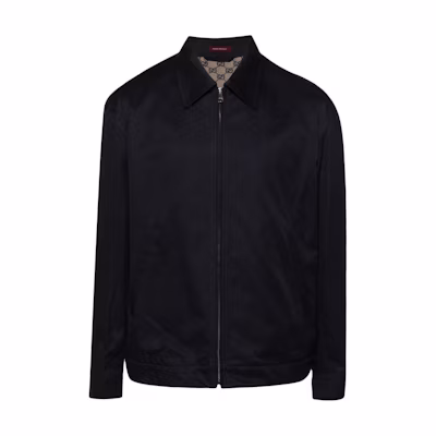 Gucci SS24 Navy Blue Casual Long-Sleeve Jacket with Zip Pocket 784180-ZAPQ3-SEAMILITARYBLUE