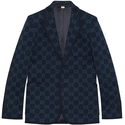 Gucci SS24 Navy Blue Monogram Single-Breasted Long Sleeve Jacket 770398-ZAO35-4544 Order Gucci SS24 Navy Blue Monogram Single-Breasted Long Sleeve Jacket 770398-ZAO35-4544