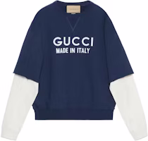 Gucci SS24 Navy Crewneck Sweatshirt with Logo Print 768458-XJF31-4713 Gucci SS24 Navy Crewneck Sweatshirt with Logo Print 768458-XJF31-4713