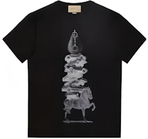 Gucci SS24 Pattern Print Black Short Sleeve Crew Neck T-Shirt for Men 771758-XJGIC-1152 Gucci SS24 Pattern Print Black Short Sleeve Crew Neck T-Shirt for Men 771758-XJGIC-1152
