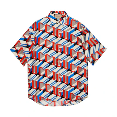 Gucci SS24 Printed Collared Short-Sleeve Shirt Multicolor 770290-ZAPEI-9376