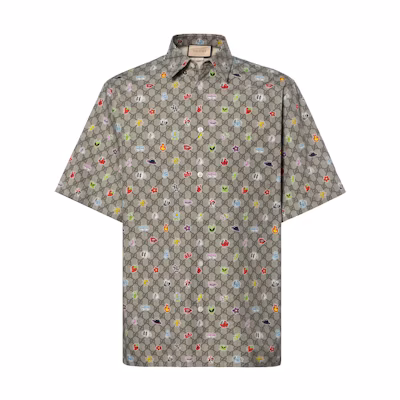 Gucci SS24 Printed Point Collar Short Sleeve Shirt Multi-Color Men 782499-ZAQD8-2270